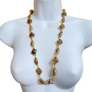 Vintage Wood Beads Over-The-Head Necklace